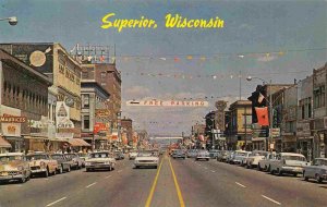 Tower Avenue Superior Wisconsin 1960s postcard