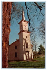 c1950 Kornthall Church Building Cross Tower Jonesboro Illinois Vintage Postcard