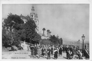 L117 Monaco Monte-Carlo Theatre et Terrasses Animated vintage postcard