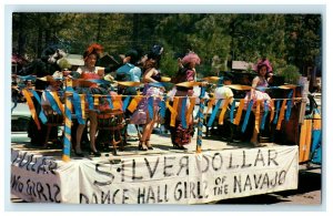 Big Bear Lake CA, Old Miners Week Parade Silver Dollar Dance Hall Girls Postcard 