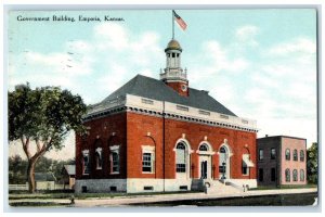 1912 Government Building Exterior View Emporia Kansas Vintage Antique Postcard