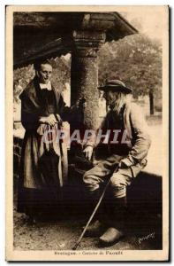 Britain Old Postcard Costume Faouet (folklore)