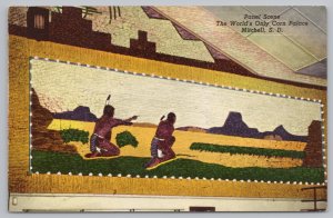 State View~Panel Scene In Worlds Only Corn Palace Mitchell SD~Vintage Postcard