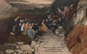 Vintage Postcard American Legion Meeting Cathedral Room Seneca Caverns Ohio O.H.