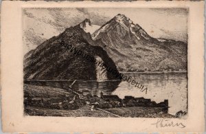 Stansstad and Pilatus Switzerland Postcard PC279