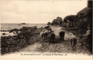 CPA PLOUGRESCANT Le Chemin de Pors-Scorff (1295755)