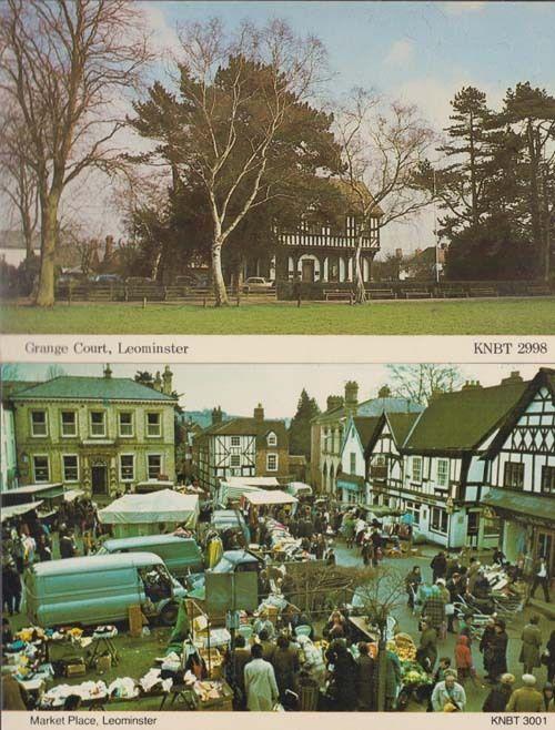 Leominster Market Place Food Clothes + Grange Court 2x 1970s Mint Postcard s