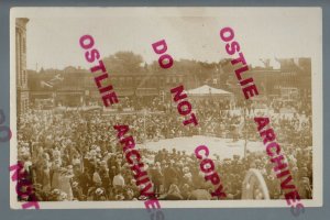 Albia IOWA RPPC 1910 CIRCUS Carnival UNICYCLE ON TIGHTROPE Acrobat nr Ottumwa IA