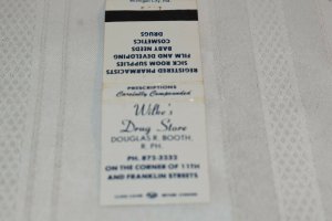 Wilke's Drug Store 20 Strike Matchbook Cover