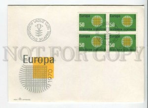 445936 Liechtenstein 1970 year FDC Europa CEPT block of four stamps