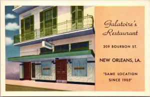 Galatoire's Restaurant 208 Bourbon Street New Orleans Louisiana Postcard