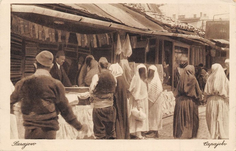 Sarajevo Market Store Street Scene Bosnia Herzegovina postcard