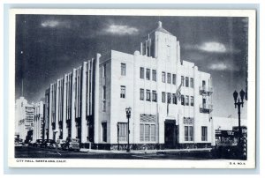 A View Of City Hall Building Cars Santa Ana California CA Vintage Postcard 