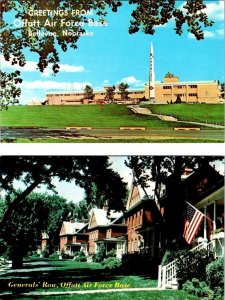 2~Postcards NE Nebraska OFFUTT AIR FORCE BASE~SAC Headquarters & General's Row