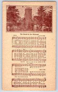 c1930's The Church In The Wildwood Music Song Unposted Vintage Postcard