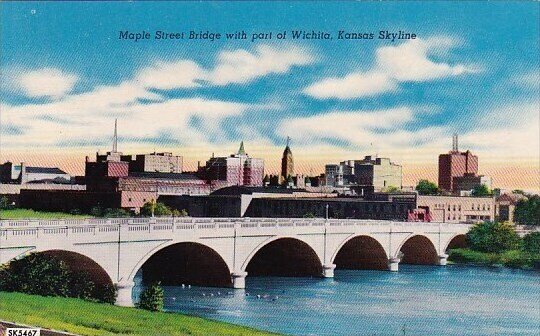 Maple Street Bridge With Part Of Wichita Kansas Skyline Wichita Kansas