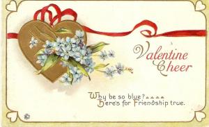 \Heart, Flowers, Ribbon\  Valentine Greetings PC, embossed