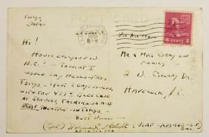 1951 Japan Tokyo Station Postcard from USAF Cpl. 