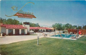 Postcard 1950s Nevada Las Vegas El Mirador Motel Swimming Pool Roberts NV24-1068