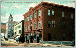 Library and Art Building Sherbrooke Quebec Canada DB Postcard F11