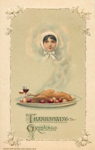 Embossed Samuel Schmucker Thanksgiving Turkey Food Vapour Maid Winsch 1913 