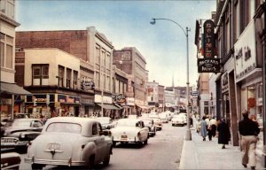 Fitchburg Massachusetts MA Main St. Cars Store Storefront 1950s-60s Postcard