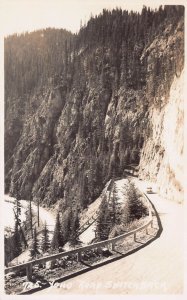 Yoho Road Switchback, British Columbia, Canada, Early Real Photo Postcard