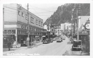 RPPC FRANKLIN STREET JUNEAU ALASKA ROBINSON REAL PHOTO POSTCARD (c. 1940s)