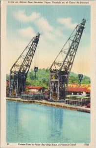 Cranes at Panama Canal Casa Central W. Kardonski Unused Linen Postcard G30 