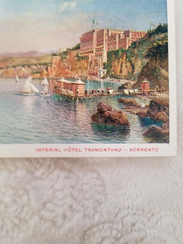 Antique Postcard from Italy, Imperial Hotel Tramontano - Sorrento