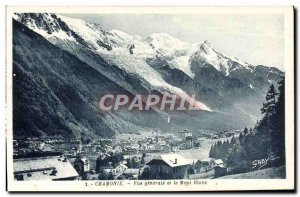 Old Postcard Chamonix Vue Generale and Mont Blanc