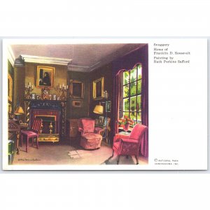 Postcard Snuggery Home of Franklin D. Roosevelt Painting by Ruth Perkins Safford