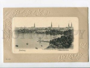 401192 GERMANY HAMBURG ART DECO Vintage embossed postcard