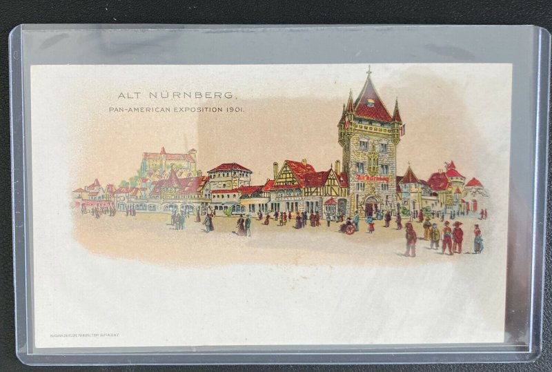 Nine Pan American Exposition 1901 Postcards Complete Set Mint Streets Of The Wor