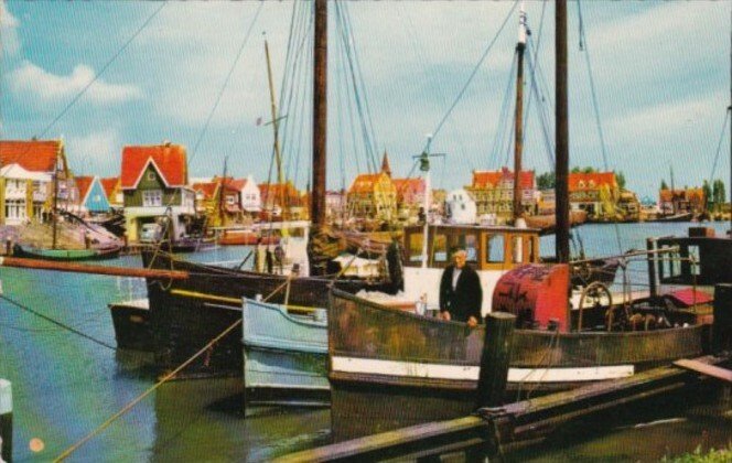 Netherlands Volendam Fishing Boats and Fisherman