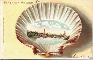 Netherlands Panorama Arnhem Embossed Shell Vintage Postcard 04.10