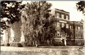 RPPC Dubs Memorial Hall Western Union College Le Mars IA Vintage Postcard B73