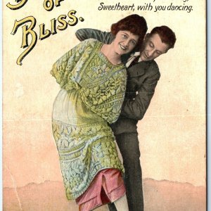 c1910s Beardstown, IL Purple Cancel Tango Dance Bliss Postcard Poem Dream A83