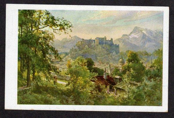 Austria Salzburg vom Imberg Artist Signed Art Postkarte Carte Postale Postcard