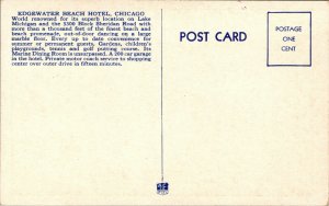 Vtg 1920s Edgewater Beach Hotel & Recreation Grounds Chicago IL Unused Postcard