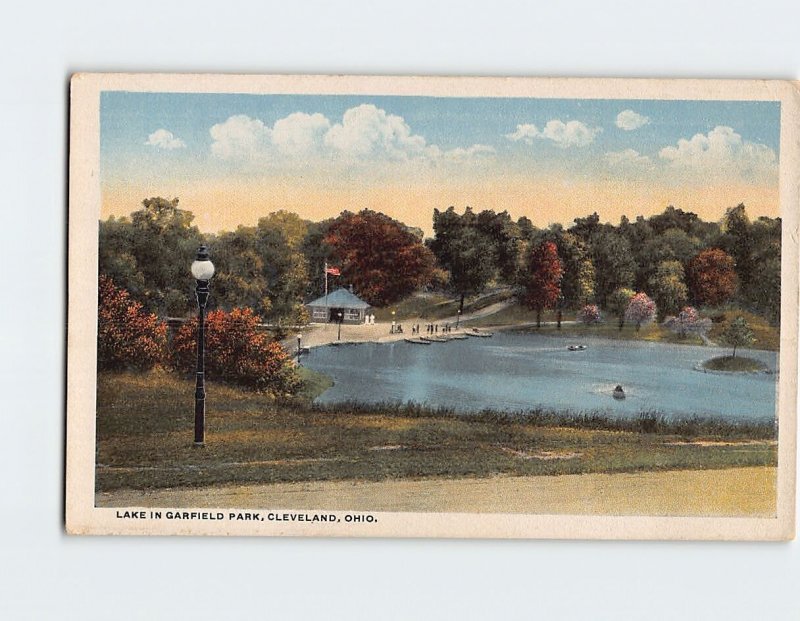 Postcard Lake In Garfield Park, Cleveland, Ohio