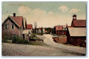 1909 Exterior Houses Street Road Town Jonesboro Maine Vintage Antique Postcard