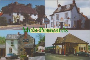 Devon Postcard-Colyford Filling Station, White Hart Inn, Wheelwright Inn RR19919