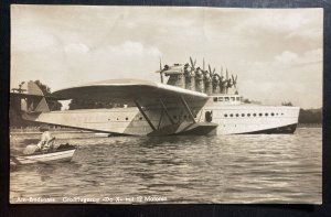 Mint Dornier DOX Giant Seaplane Of The World 12 Motors Real Picture Postcard