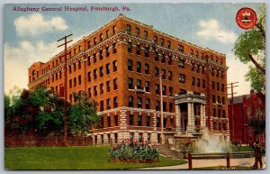 Pittsburgh Pennsylvania 1912 Postcard Allegheny General Hospital