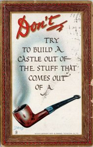 Don't Try To Build Castle Stuff That Comes Out of Pipe Tuck Postcard G23 *as is 