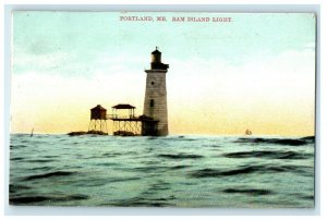 c1908 Ram Island Light, Portland, Maine ME Antique Posted Postcard