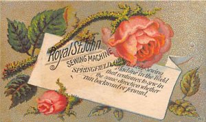 Approx. Size: 2 x 3.25 Royal St. John's sewing machine  Late 1800's Tradecard...