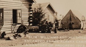 Chicago RPPC 1933 CROSS COUNTRY TRAVELER Slim Williams ALASKA CAMP Worlds Fair