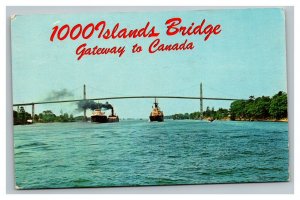Vintage 1975 Postcard 1000 Islands Bridge Wellesley Island New York & Ontario